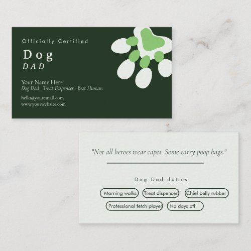 Minimal Typography	Cute Business Card | dog dad