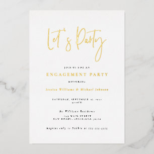 Minimal Typography Engagement Party Foil Invitation