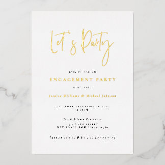 Minimal Typography Engagement Party Foil Invitation