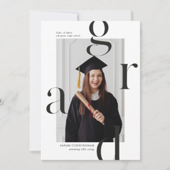Minimal Typography Graduation Announcement Cards by fourwetfeet at Zazzle
