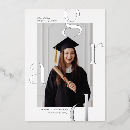 Minimal Typography Graduation Announcement Cards