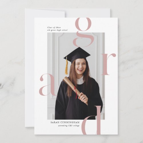 Minimal Typography Graduation Announcement Cards