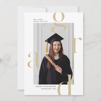 Minimal Typography Graduation Announcement Cards by fourwetfeet at Zazzle