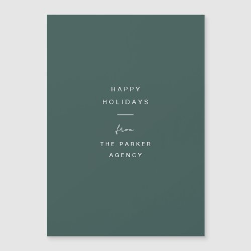 Minimal Typography  Green Corporate Holiday Card