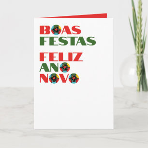 Minimal Typography Portuguese Christmas Greetings Card