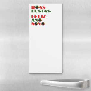 Minimal Typography Portuguese Christmas Greetings Magnetic Notepad