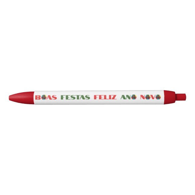 Minimal Typography Portuguese Christmas Greetings  Pen (Front)