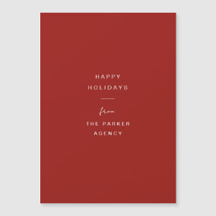 Minimal Typography Red Corporate Holiday Card