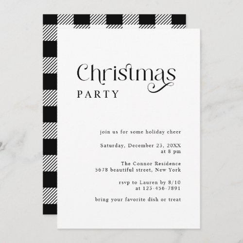 Minimal Typography Retro Christmas Party Invitation