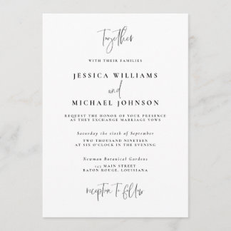 Minimal Typography Wedding Invitation
