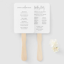 Minimal Typography Wedding Program Fan