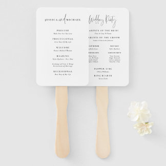 Minimal Typography Wedding Program Fan