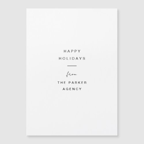 Minimal Typography  White Corporate Holiday Card