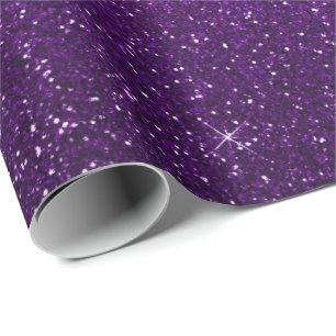 Minimal Ultra Violet Purple Glitter Eggplant Grape Wrapping Paper