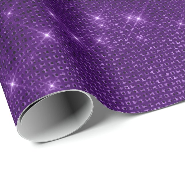Minimal Ultra Violet Purple Sparkly Amethyst Iris Wrapping Paper (Roll Corner)