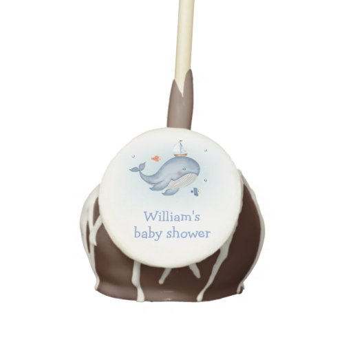 Minimal Under The See Whale Nautica Baby Shower Cake Pops