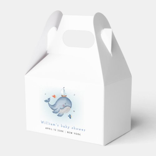 Minimal Under The See Whale Nautica Baby Shower Favor Boxes