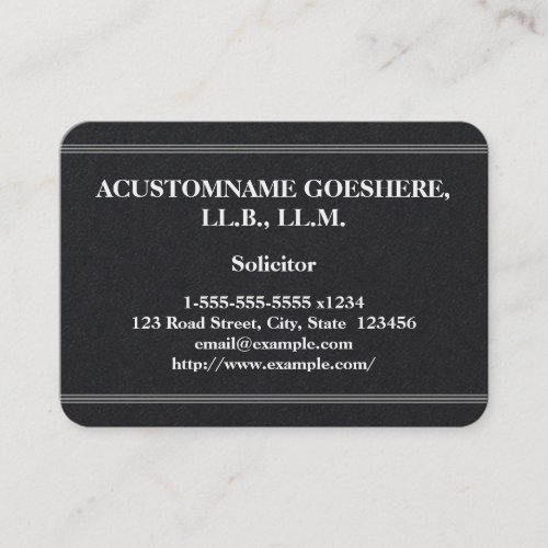 Minimal  Understated Solicitor Business Card