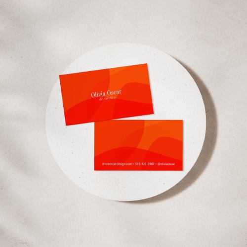 Minimal Unique Red Orange Abstract Art Creative Business Card
