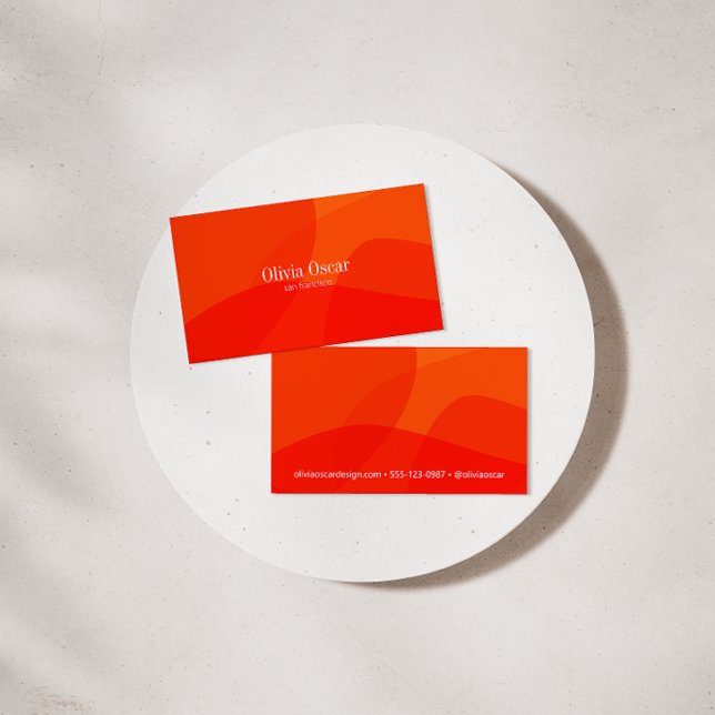 Minimal Unique Red Orange Abstract Art Creative Business Card (Creator Uploaded)