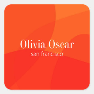 Minimal Unique Red Orange Abstract Art Creative Square Sticker