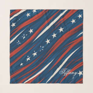 Minimal USA Flag Stripe Pattern Women's Scarf