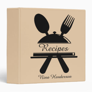 Minimal Utensil Personalized 3 Ring Binder