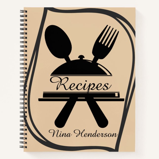 Minimal Utensil Personalized Notebook (Front)