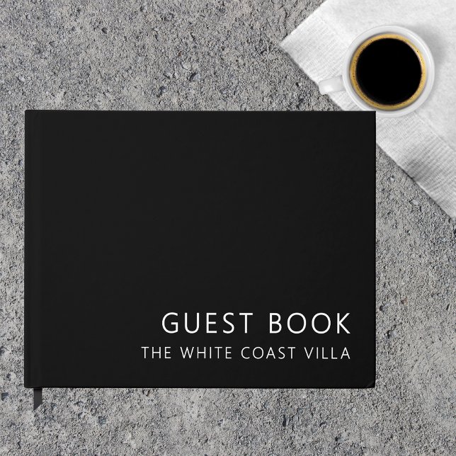 Minimal Vacation Rental QR Code Comments Black Guest Book (Creator Uploaded)