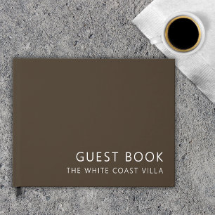 Minimal Vacation Rental QR Code Comments Brown Guest Book