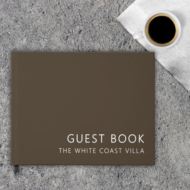 Minimal Vacation Rental QR Code Comments Brown Guest Book (Creator Uploaded)