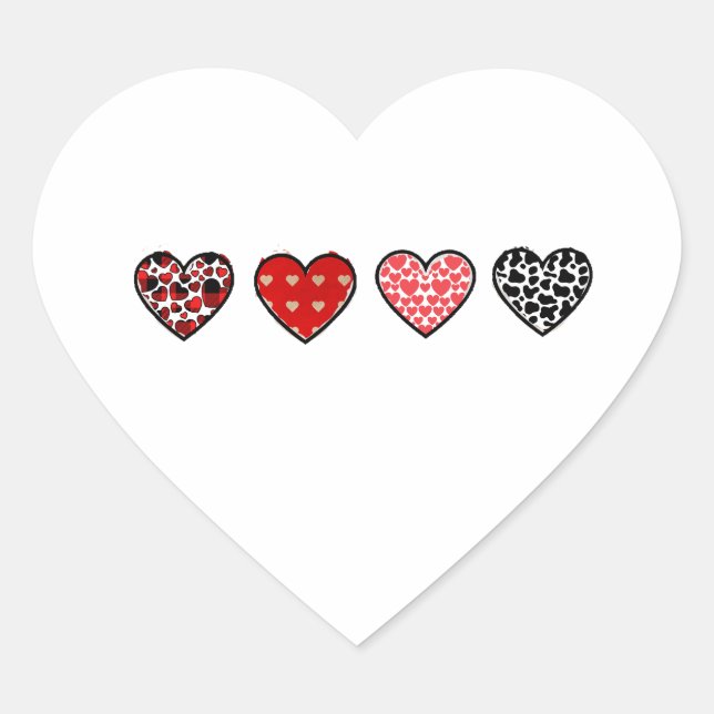 minimal valentine hearts / “cute love pattern” heart sticker (Front)