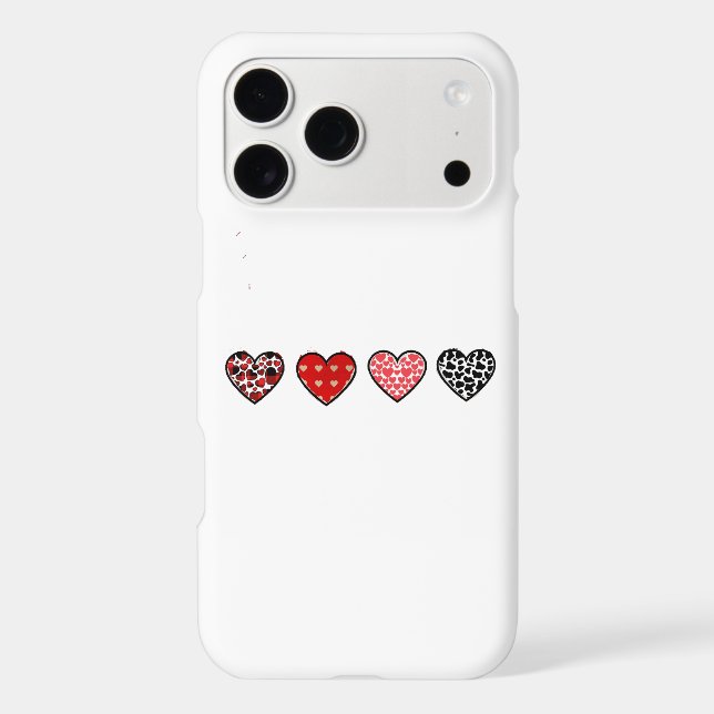 minimal valentine hearts / “cute love pattern” iPhone case (Back)