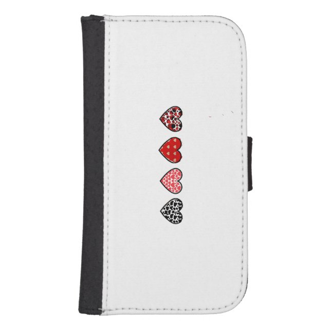 minimal valentine hearts / “cute love pattern” samsung galaxy wallet case (Front)