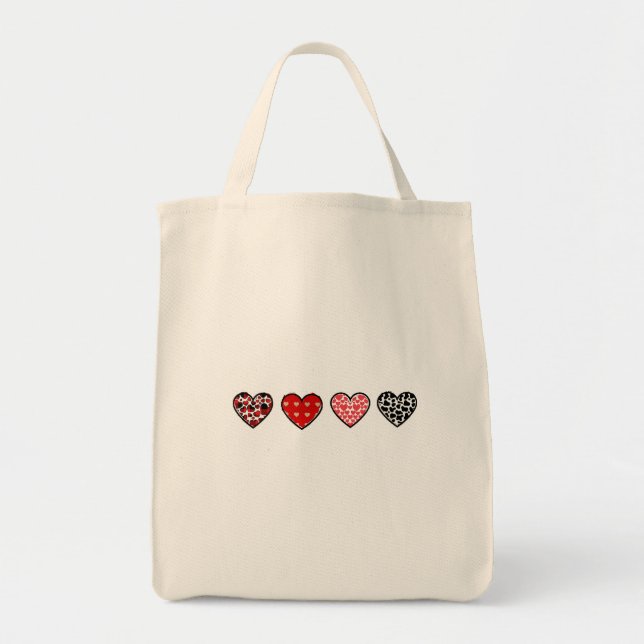 minimal valentine hearts / “cute love pattern” tote bag (Front)