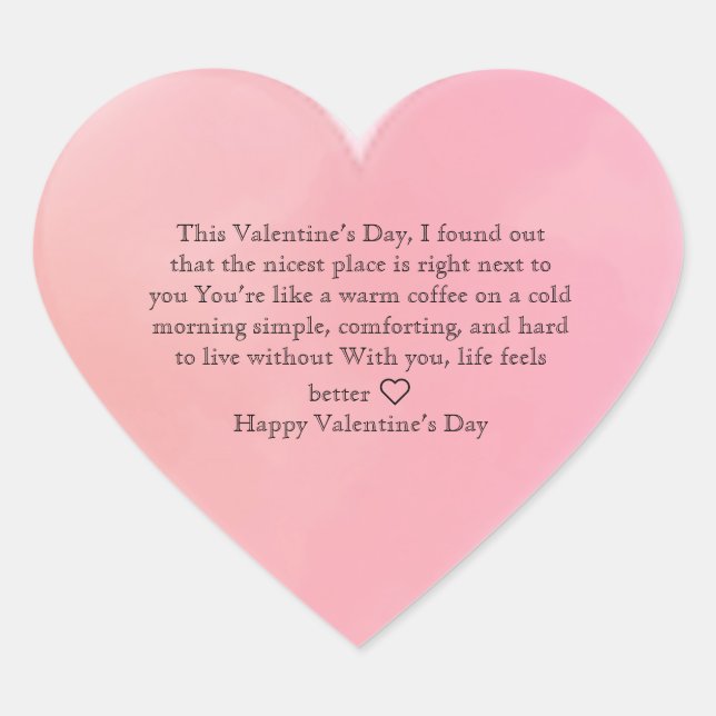 Minimal Valentine’s Day Love Quote Heart Sticker (Front)