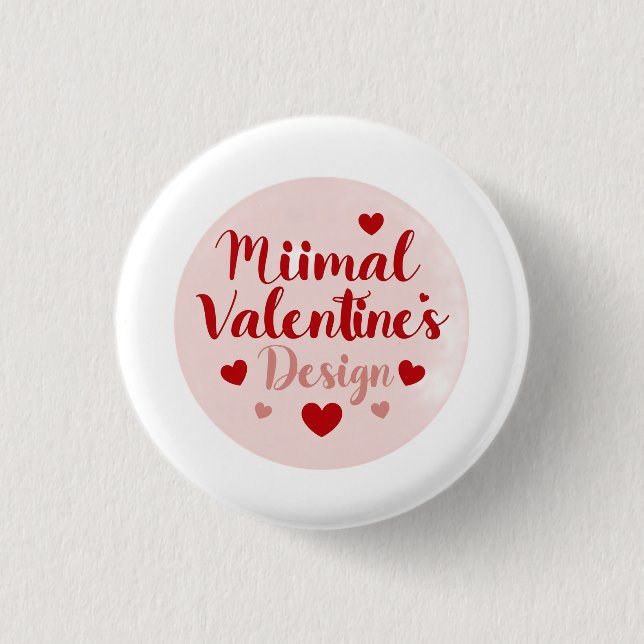 Minimal Valentine’s Day Love Typography Design | R Button (Front)