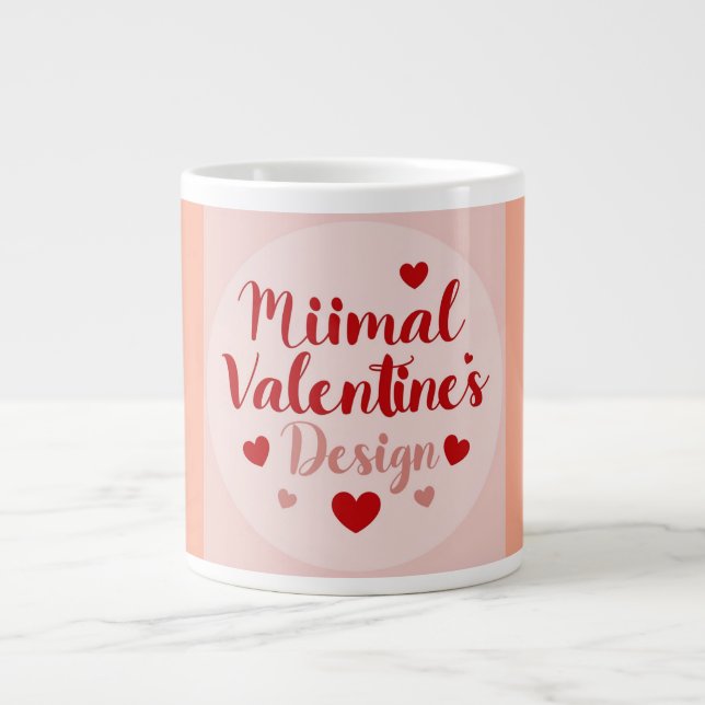 Minimal Valentine’s Day Love Typography Design | R Giant Coffee Mug (Front)