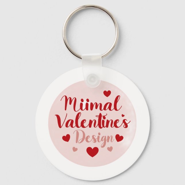 Minimal Valentine’s Day Love Typography Design | R Keychain (Front)