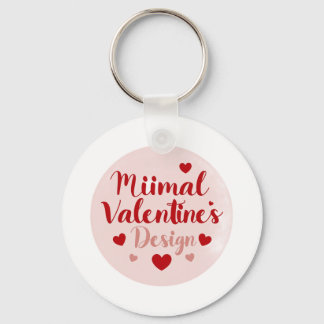 Minimal Valentine’s Day Love Typography Design | R Keychain