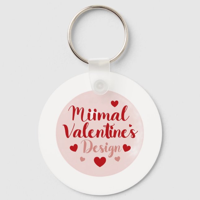Minimal Valentine’s Day Love Typography Design | R Keychain (Front)