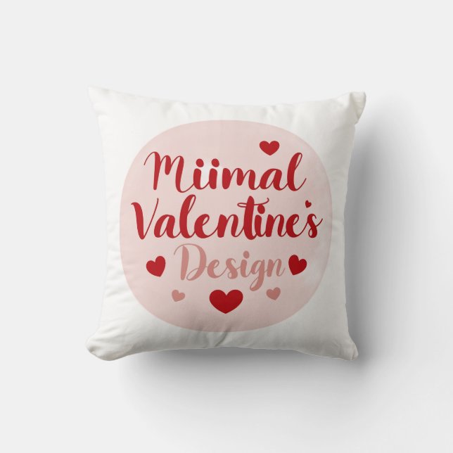 Minimal Valentine’s Day Love Typography Design | R Throw Pillow (Front)