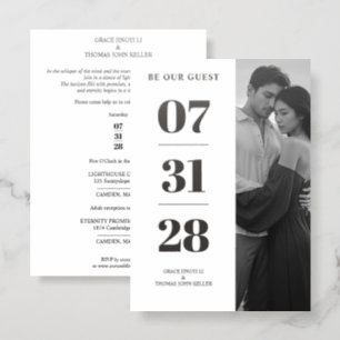 Minimal Vertical Photo Wedding TLW26 Letterpress Photo Cards
