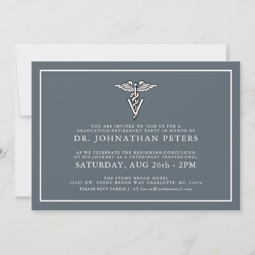 Minimal Veterinarian GraduationRetirement Invite