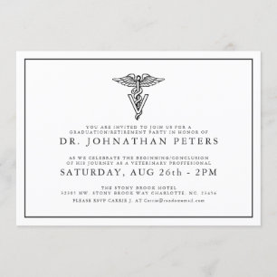 Minimal Veterinary Graduation Retirement Invite