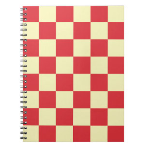 Minimal Vintage Checkered Red and Cream Notebook