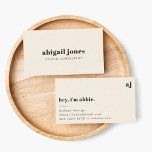 Minimal Vintage Retro Organic Natural Cream Business Card<br><div class="desc">A simple stylish custom design with retro typography on a cream background. The text,  including your monogram and nickname,  can easily be personalized to make a design as unique as you are! The perfect trendy bespoke design for personal or business use!</div>