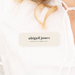 Minimal Vintage Retro Organic Natural Cream Name Tag<br><div class="desc">A simple stylish custom design with retro typography on a cream background. The text can easily be personalized to make a design as unique as you are! The perfect trendy bespoke design for personal or business use!</div>