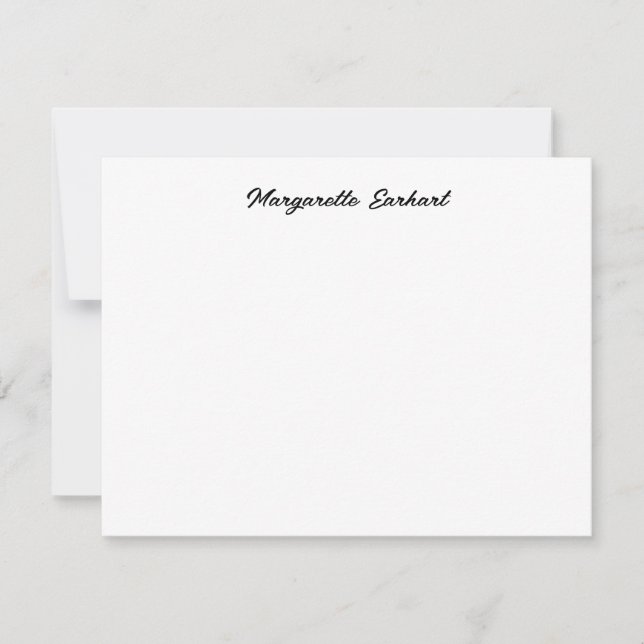 Minimal Vintage Retro Script Note Card (Front)