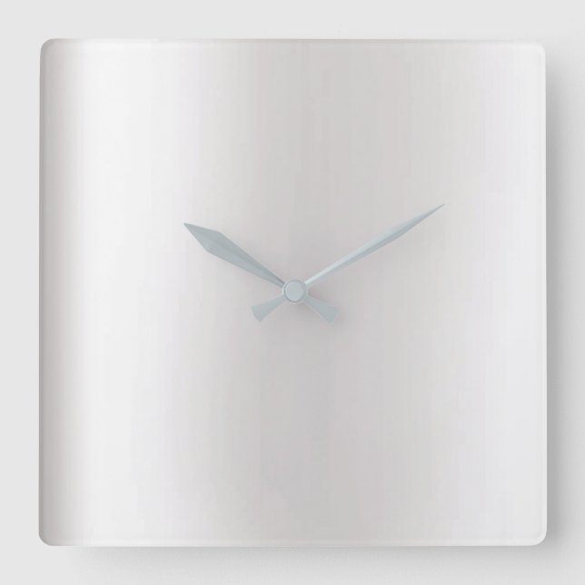 Minimal Vip Gray Silver Graphite Metallic Square Wall Clock (Front)